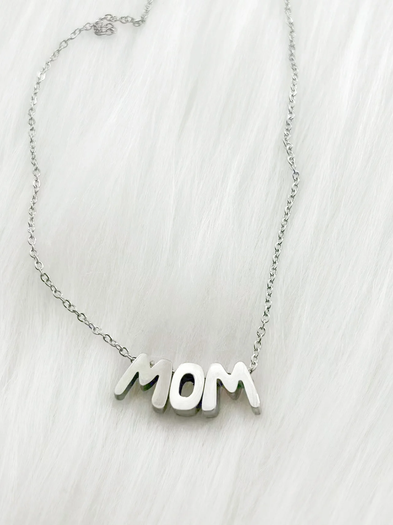 WOUWU العصرية نمط الذهب والفضة رسالة أمي ماما قلادة قلادة سلسلة المختنق اليدوية والمجوهرات هدية للأم #3