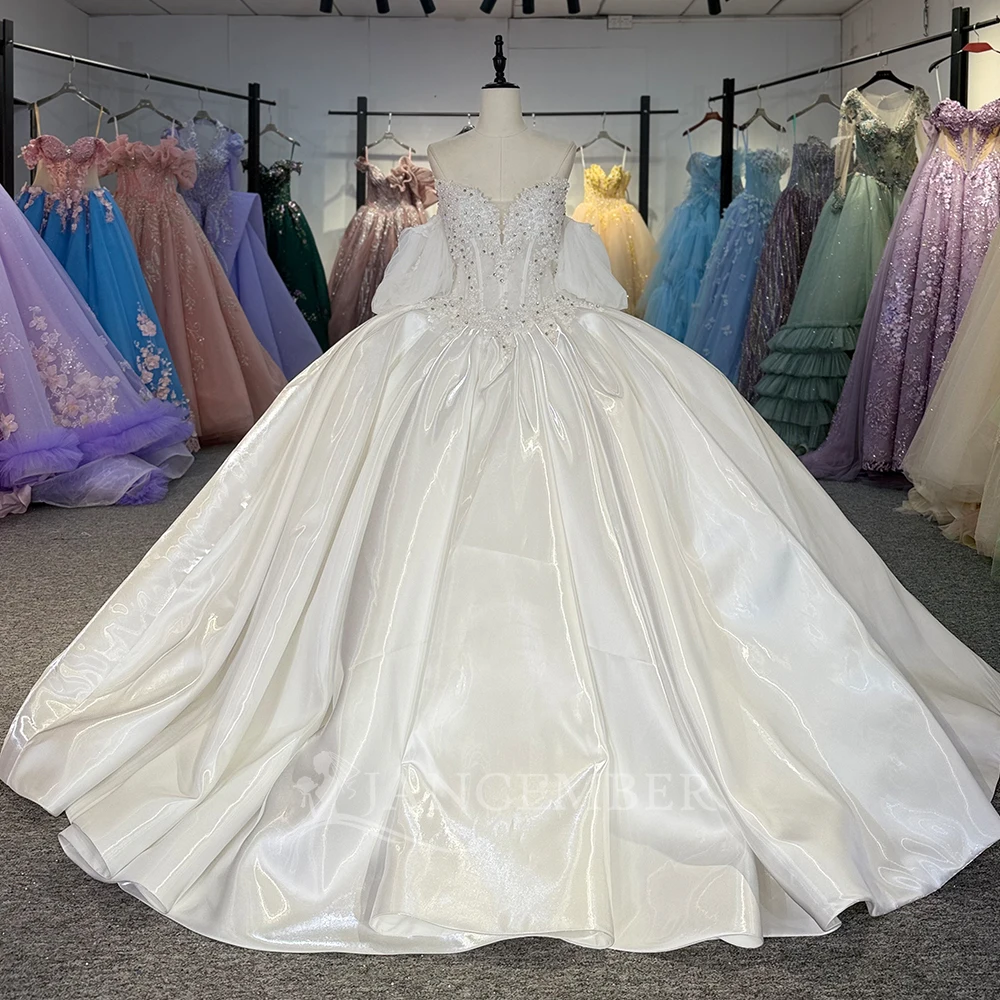 

Elegant Wedding Dresses Ball Gown Beaded Scoop Sequined Lace Floor-Length Bride Wedding Dress Vestido de novia Customized