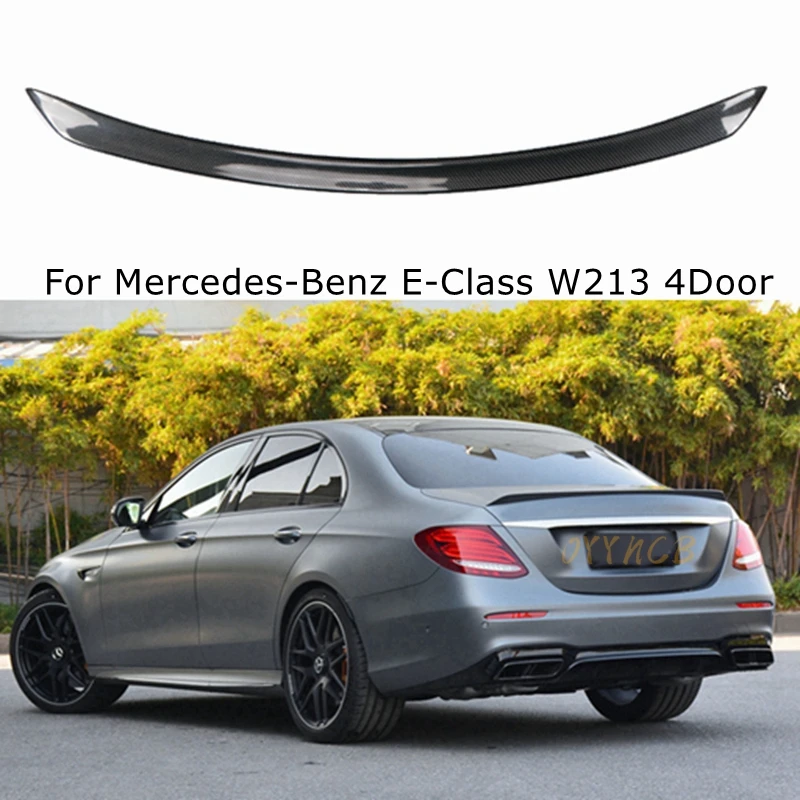 

For Mercedes-Benz E-Class W213 4Door Sedan E63 Style Carbon Fiber Rear Spoiler Trunk Wing 2017-2023 FRP Glossy black