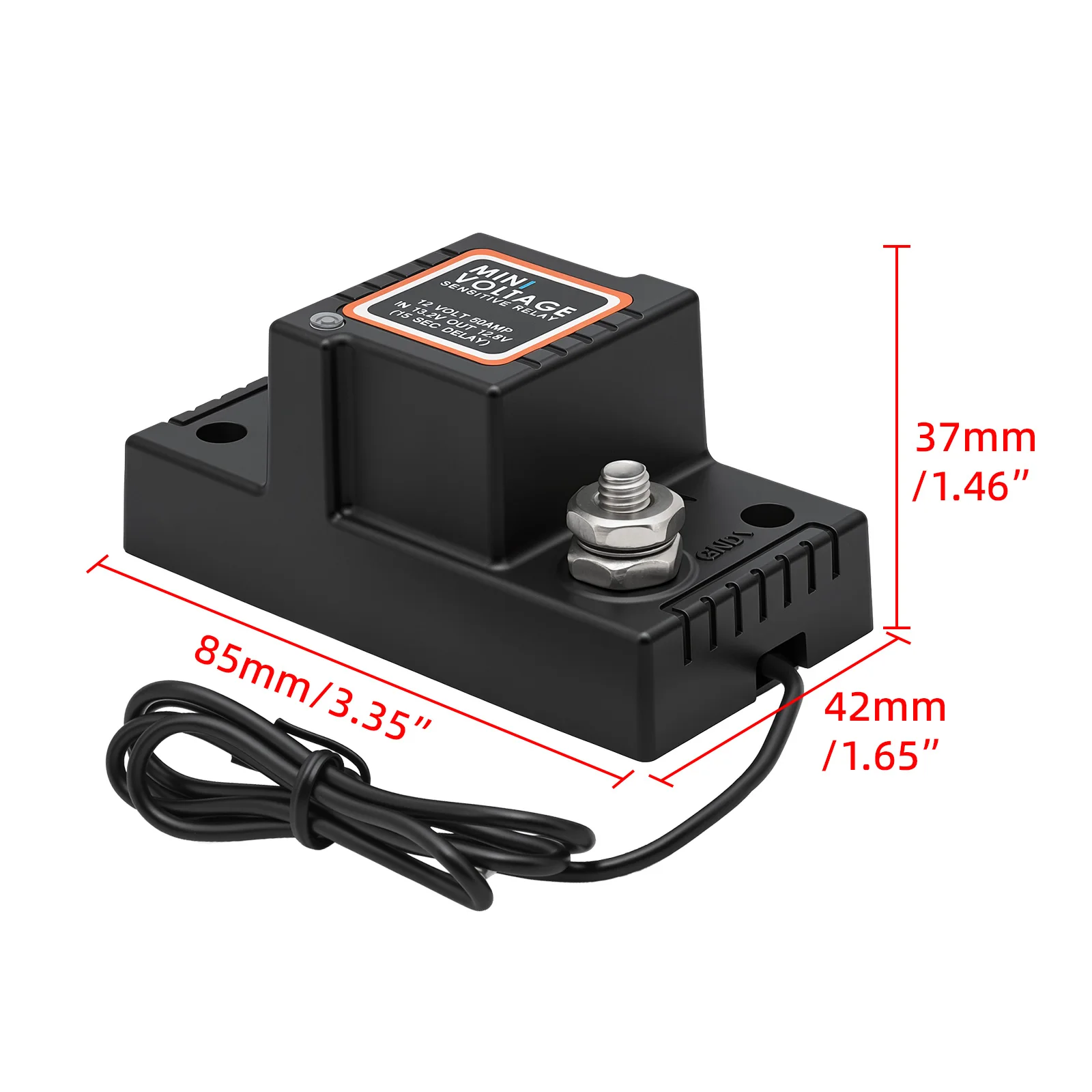 N Waterproof Mini Voltage Sensitive Relay Dual Battery Isolator 12V 50A Car Motorcycle VSR for Camper RV Yacht Auto