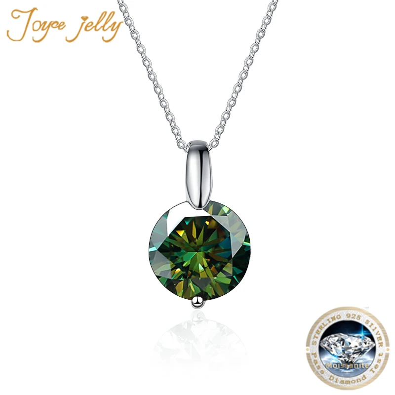 JoyceJelly Classic Silver 925 Pendant Necklace Women 1/2/3 Carat Moissanite Necklaces Luxury Jewelry Accessories Engagement Gift