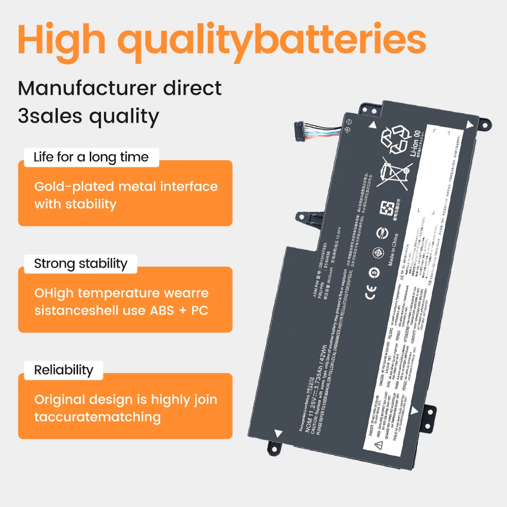 11.4V 42wh 01av400 01av401 01av435 01av436 Batterij Voor Lenovo Thinkpad 13 G2 S2 2e Gen Sb10k97592 Sb10k97593 Sb10k97594 Laptop