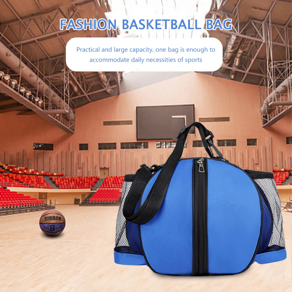 メッシュショルダーサッカーボールバッグ弾性丸型サッカーボール収納バッグ取り外し可能なショルダーストラップフックトレーニング機器用