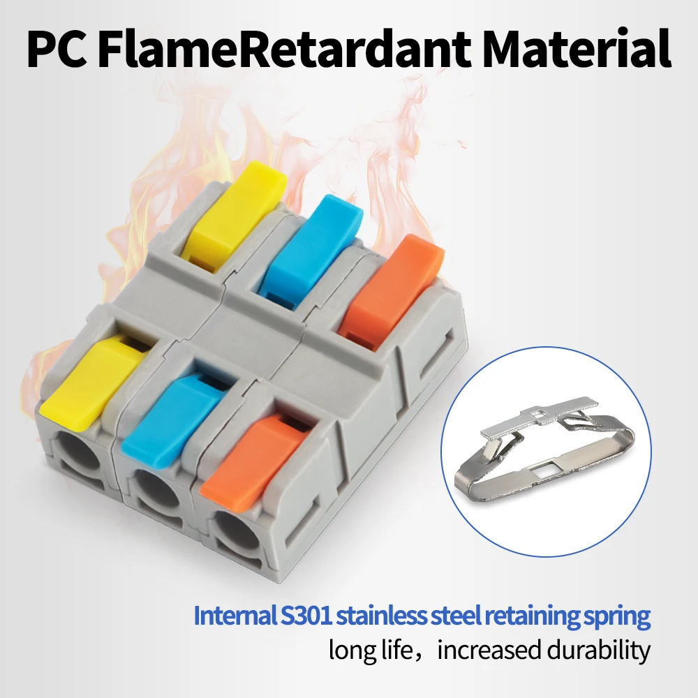 GTRIC Mini Connector Wiring Terminal 28-12AWG Wire Diameter Cable Electrical Household Connector DIN Rail Terminal Block