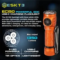 Skilhunt ESKTE EC150 AA 14500 USB-C Rechargeable LED Flashlight 1350 Lumens Mini Torch