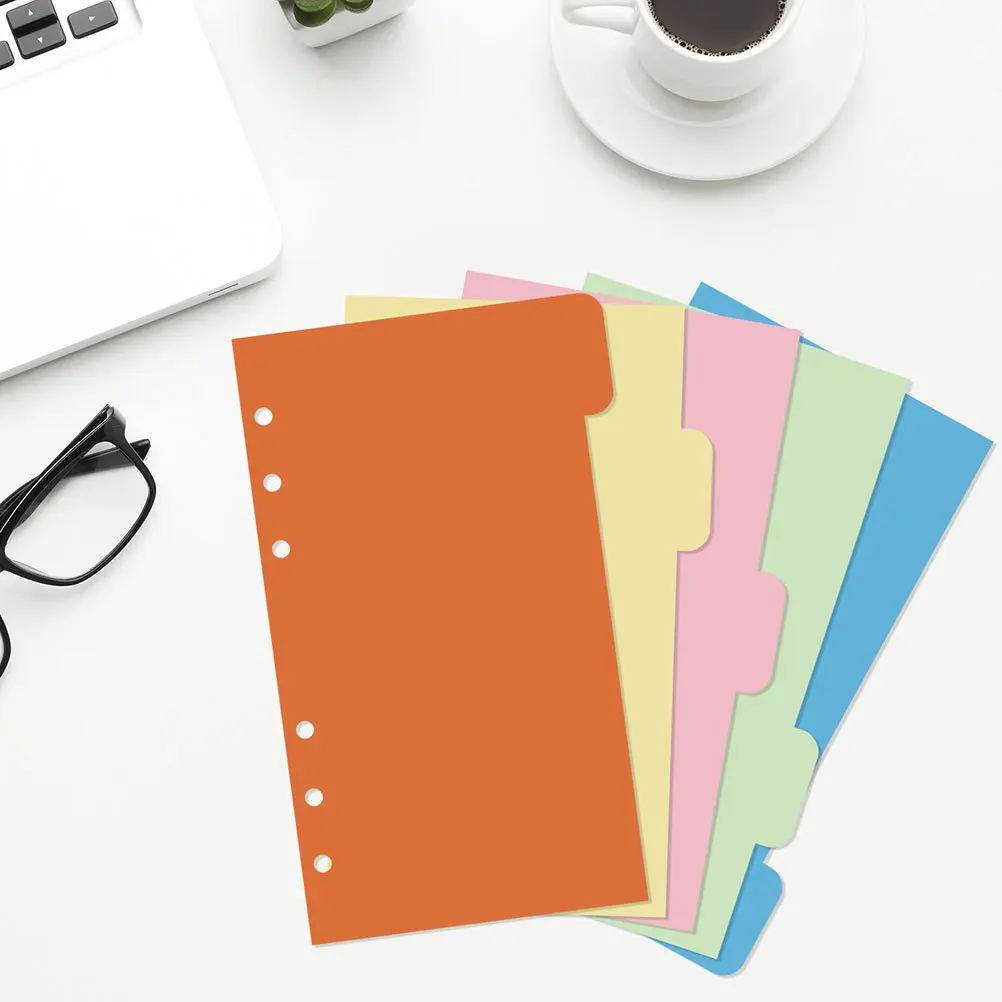 30Pcs Colored Index Dividers for Pocketbook High-Quality Loose-Leaf Replacement Pages Smooth Writing Feel 6-Hole Paper Index