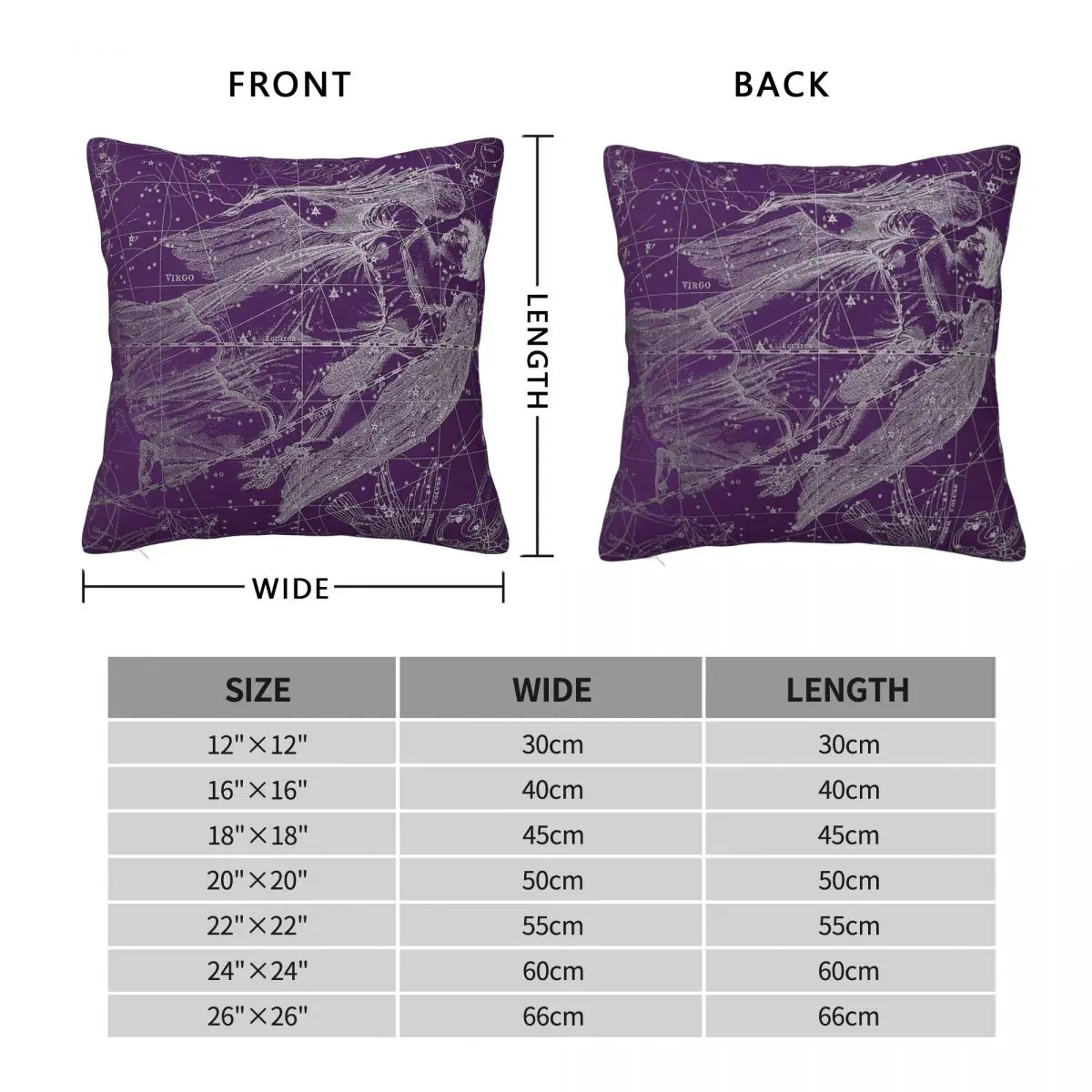 Constellation Virgo Astrology Square Pillowcase Polyester Linen Velvet Printed Zip Decorative Pillow Case Bed Cushion Cover 18