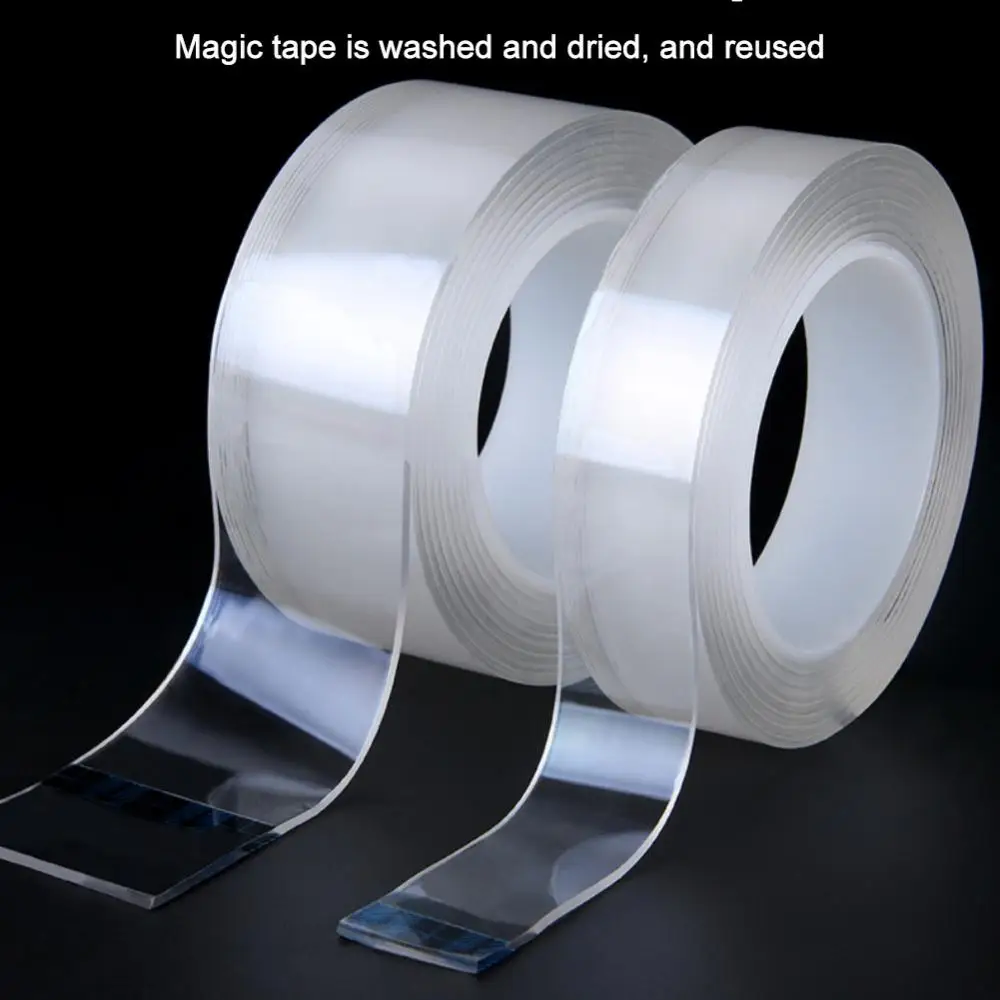 1-5M Nano Double Sided Tape Heavy Duty Transparent Adhesive Strips Strong Sticky Multipurpose Reusable Waterproof Mounting Tape