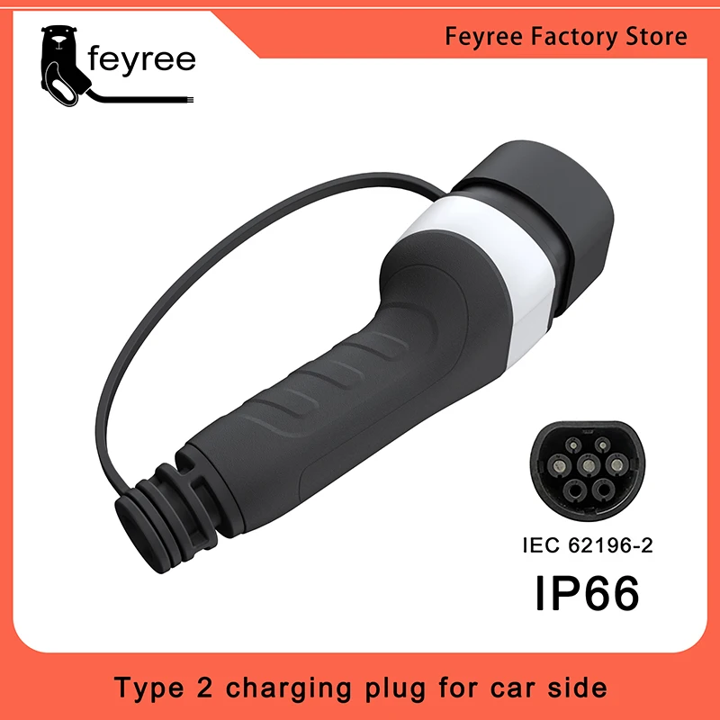 

EV Charger Type2 Plug Adapter 16A 32A EVSE Charger Female Car Side IEC62196-2 Convertor 1 Phase 3 Phase for Electric Vehicle Car