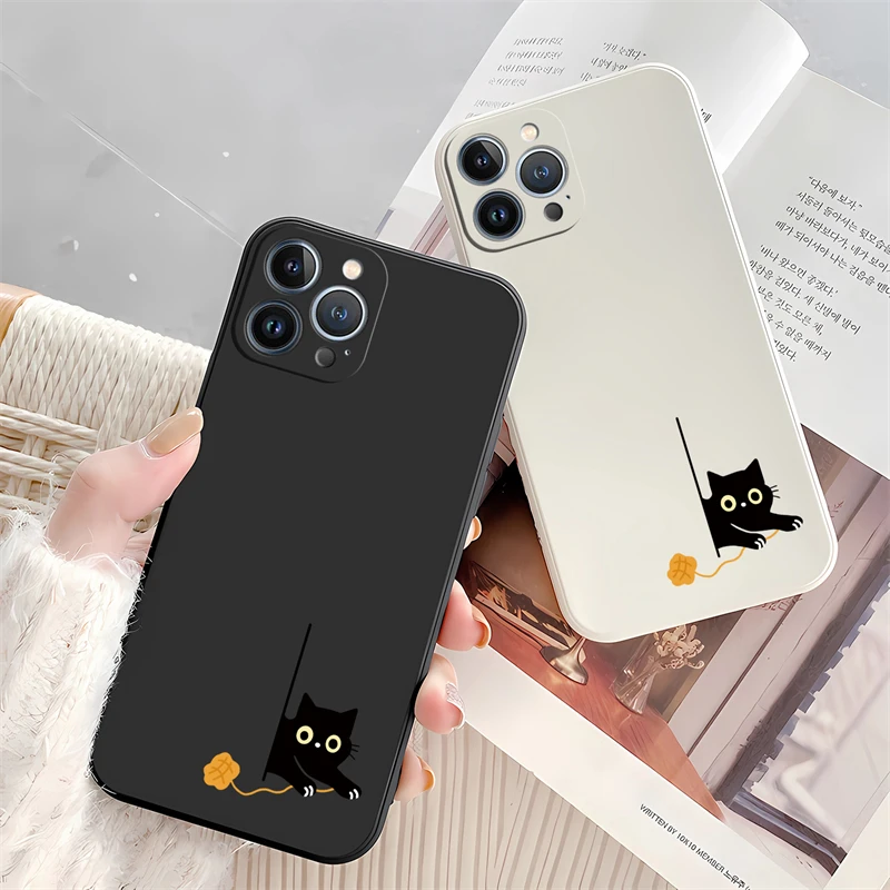 A51 A 51 A71 72 Cute Cat Case For Samsung Galaxy A34 A33 A54 A 54 A73 A53 A72 A53 A52 A50 A70 Liquid Shockproof Matte Cover