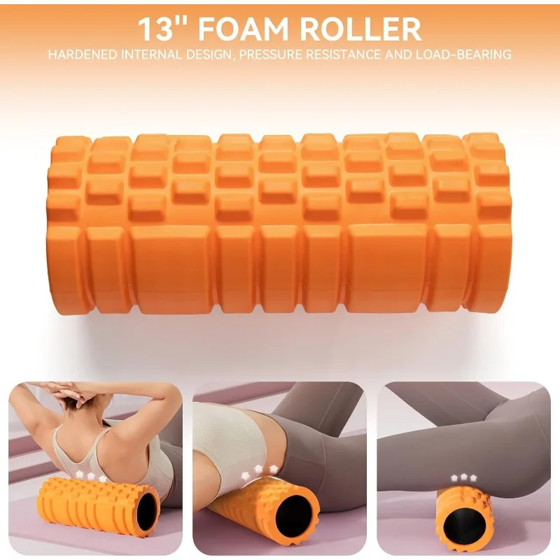 5 in 1 Foam Roller Set for Deep Tissue Muscle Massage, Trigger Point Fitness Exercise Foam Roller