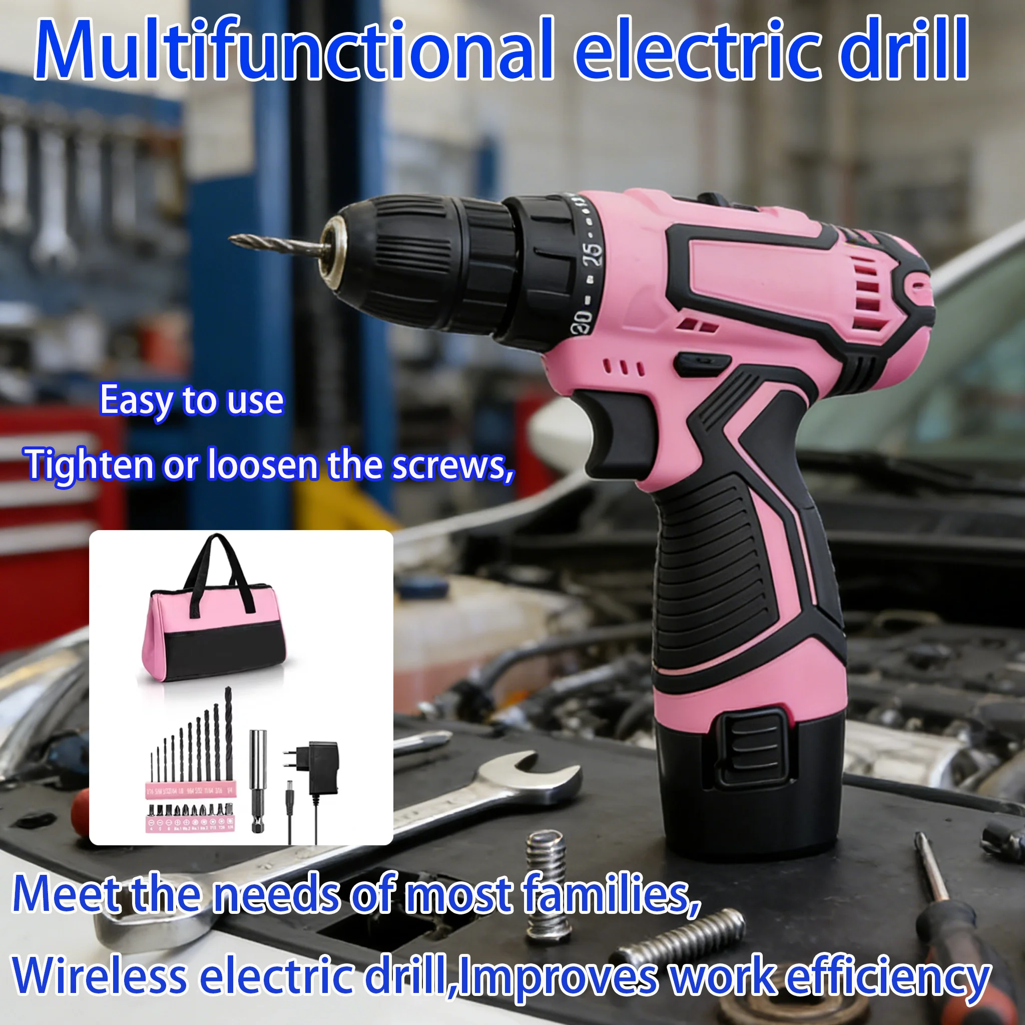 

Rechargeable Lithium Battery Electric Hand Drill Electric Screwdriver Cordless Power Drills Home DIY Electric Drill