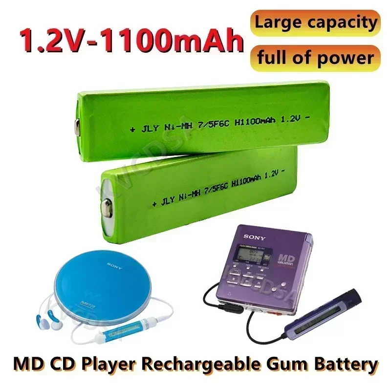 Replacement 1.2V 1100mAh NiMH Gum Battery for Sony Walkman MD/CD Players, CE Certified, Fast Shipping