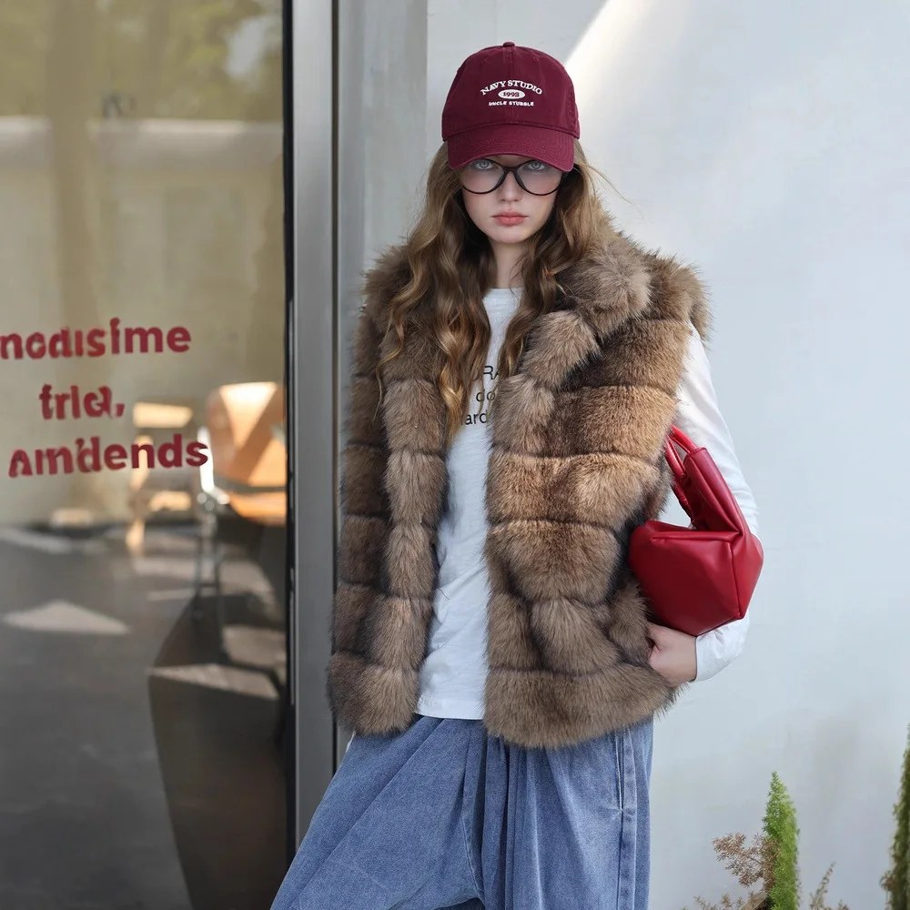 أفضل بيع النساء الشتاء فرو المنك سترة منقوشة التلبيب طوق ضئيلة الإناث سترة الفراء الاصطناعي مترهل نمط الدافئة سيدة معطف الفرو #4