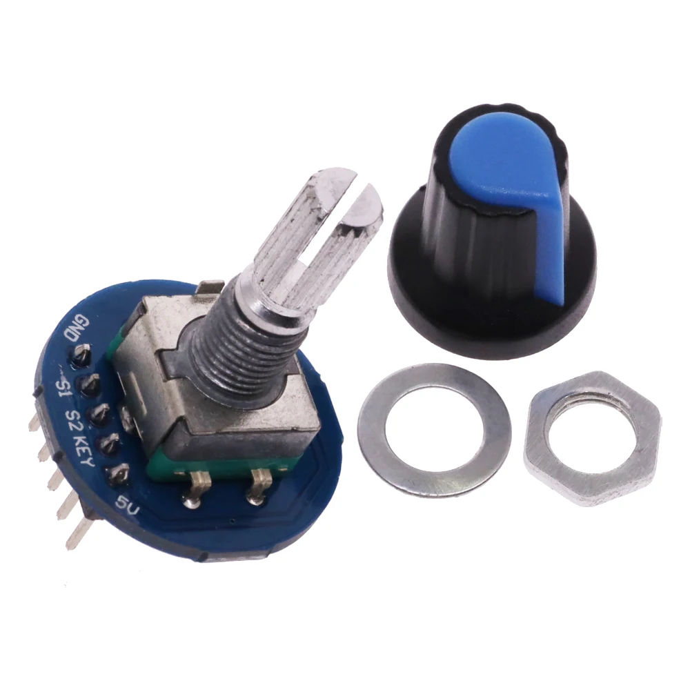 360 Degrees Rotary Encoder Module Rotary Potentiometer Analog Knob Module for Arduino KY-040 RV09 Rotary Encoder EC11 Knob Cap