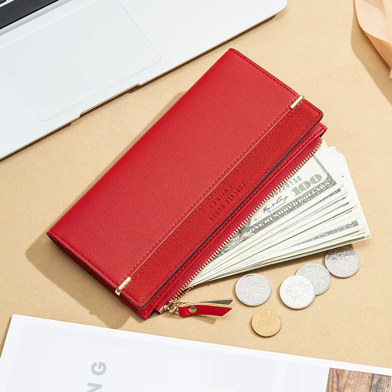 女性のためのファッショナブルな財布,韓国スタイル,ブランド名,ジッパー,電話ホルダー,2つ折り,コインホルダー