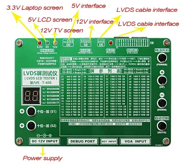 The 6th Generation laptop TV LCD LED Test Tool LCD Panel Tester Support with 7- 84