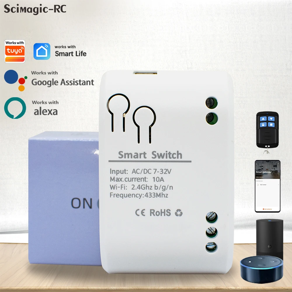 1CH WIFI Tuya Smart Relay Broad 12V 24V 110V 220V Dry Contac