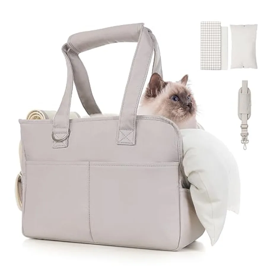 

Сумка-переноска для собак мелких пород и щенков до 10 фунтов, мягкая хлопковая сумка-тоут для животных с карманами, складная, моющаяся, дышащая