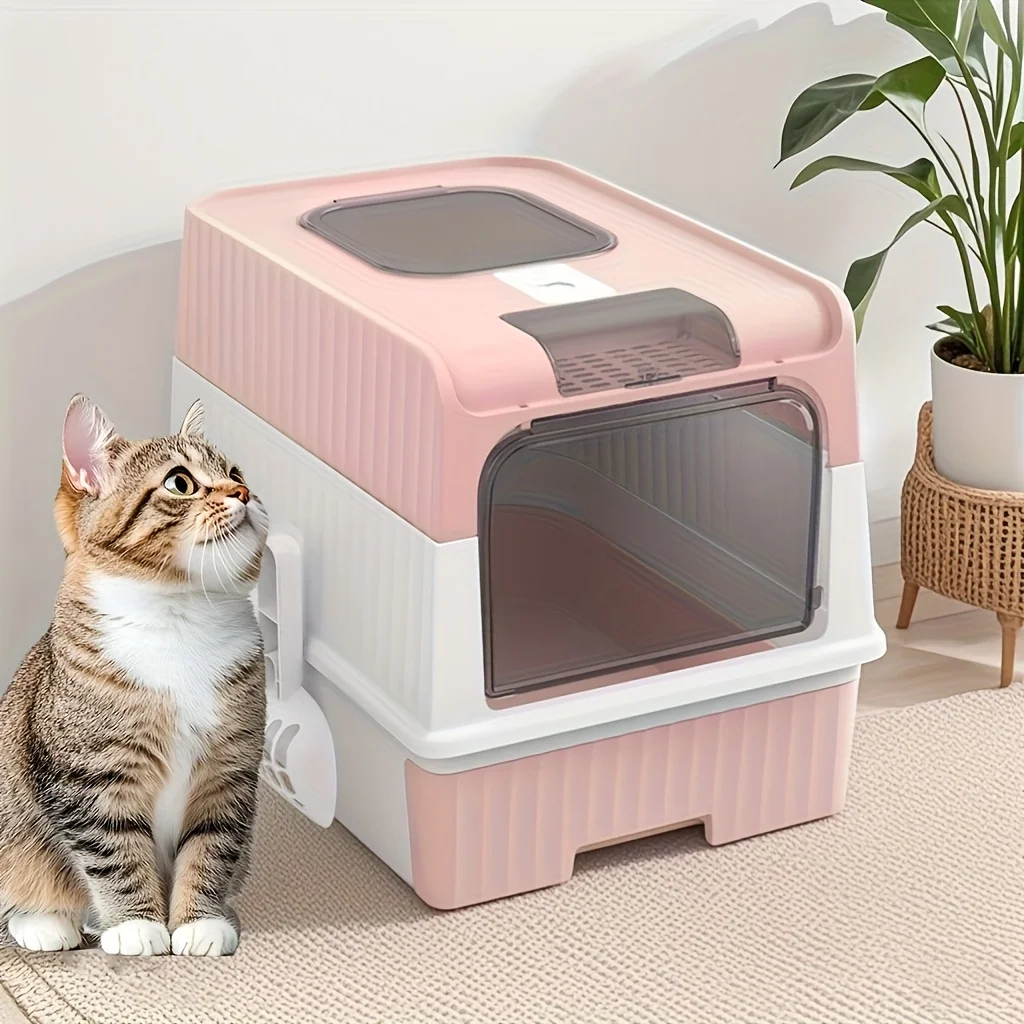 Full Enclosure Detachable Drawer Style Cat Litter Box with Cat Litter Scoop Included view 4