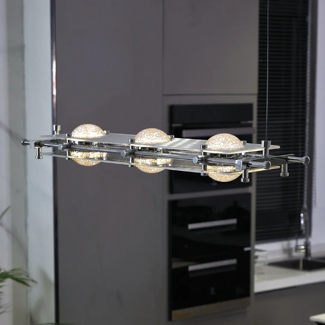 Luxury LED Chandelier Lights For Kitchen Bar Dining Table Island Living Room Pendant Lamp Home Decoration Lustre Indoor Fixture