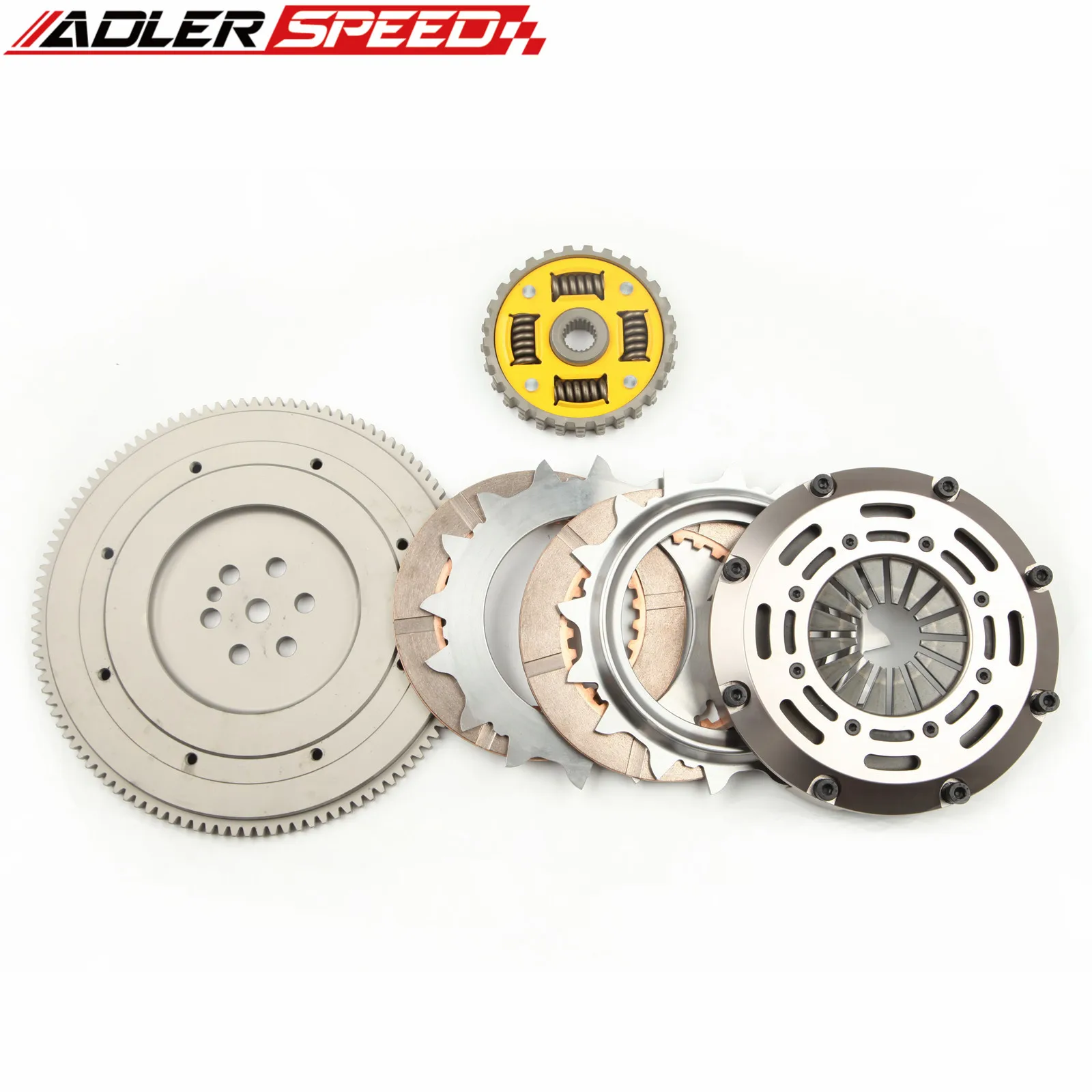 ADLERSPEED Sprung Clutch Twin Disc Kit For 1989-92 Eagle Talon TSi / Plymouth Laser RS 2.0L FWD 6-Blot