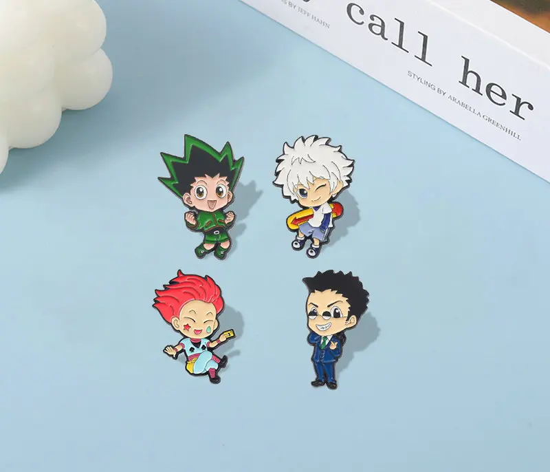 HUNTERxHUNTER Esmalte Pin Personalizado GON Killua Kurapika Leorio Hisoka Broche Lapela Emblema Anime HxH Jóias Presente para Fãs