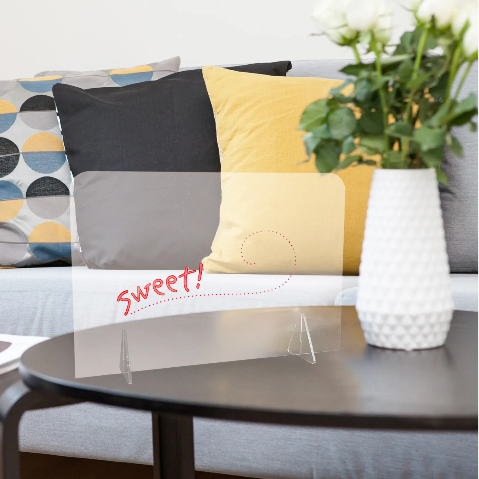 1 مجموعة لوحة رسائل أكريليك تصميم واضح للمنزل والمكتب الطالب مذكرة لوح كتابة مستلزمات المكتب مستلزمات المنزل #6