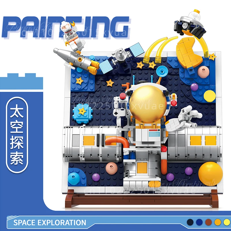 

Space Exploration Building Blocks Flower Assembly Toy Boys and Girls Birthday Gifts Three-dimensional Picture Frame Ornaments