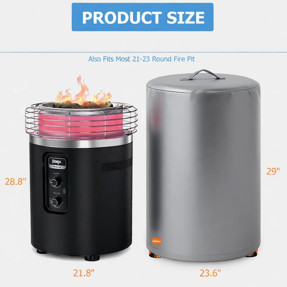 Outdoor Heater Protective Cover Fire Pit Shield Waterproof 600D PVC Oxford Material Dustproof Weatherproof Garden Guard