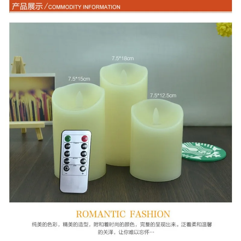 عبوتان من الشموع عديمة اللهب مقاس 6 بوصات أعمدة شمع حقيقية عاجية بدون قطرات تتضمن لهب LED للرقص الواقعي وجهاز تحكم عن بعد و3 بطاريات AAA