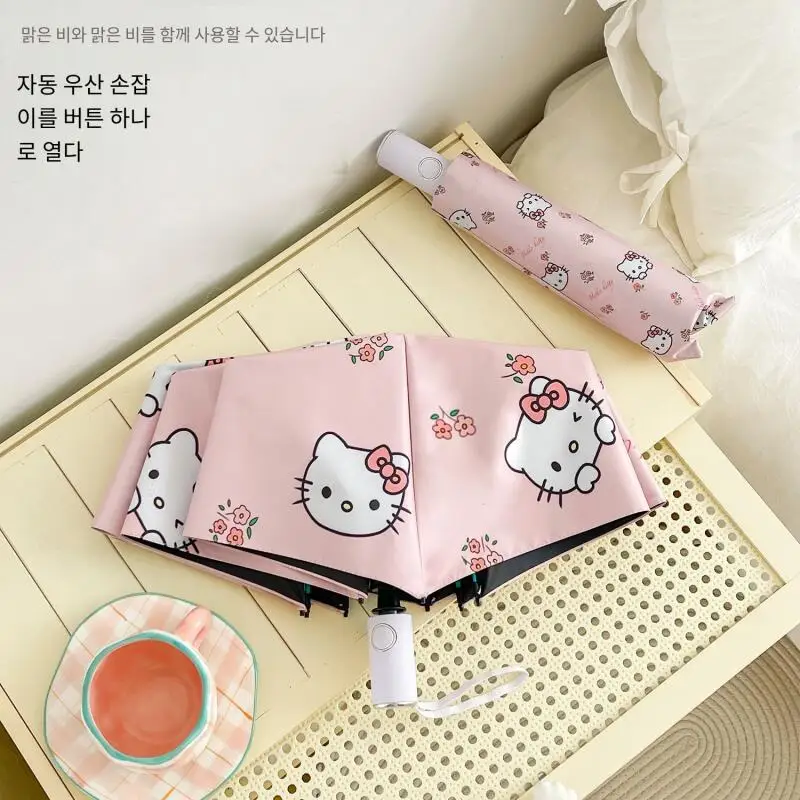 

Sanrio уличный зонт Hello Kittys Kawaii зонтик модный складной зонт новый стиль принт мультфильм трендовый подарок для подруги