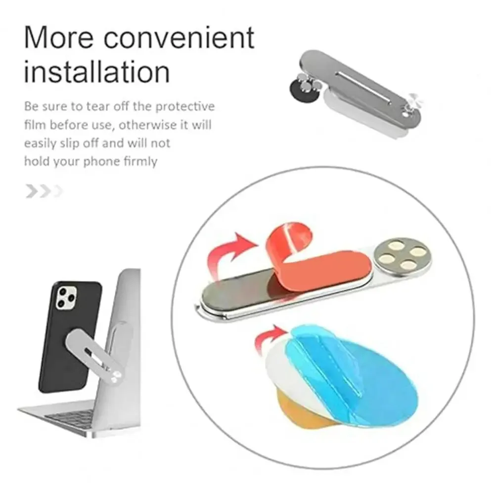 Laptop Screen Expand Magnetic Phone Holder Stand Folding Side Dual-Screen Mount Metal Bracket For iPhone 16 15 14 13 Pro Xiaomi