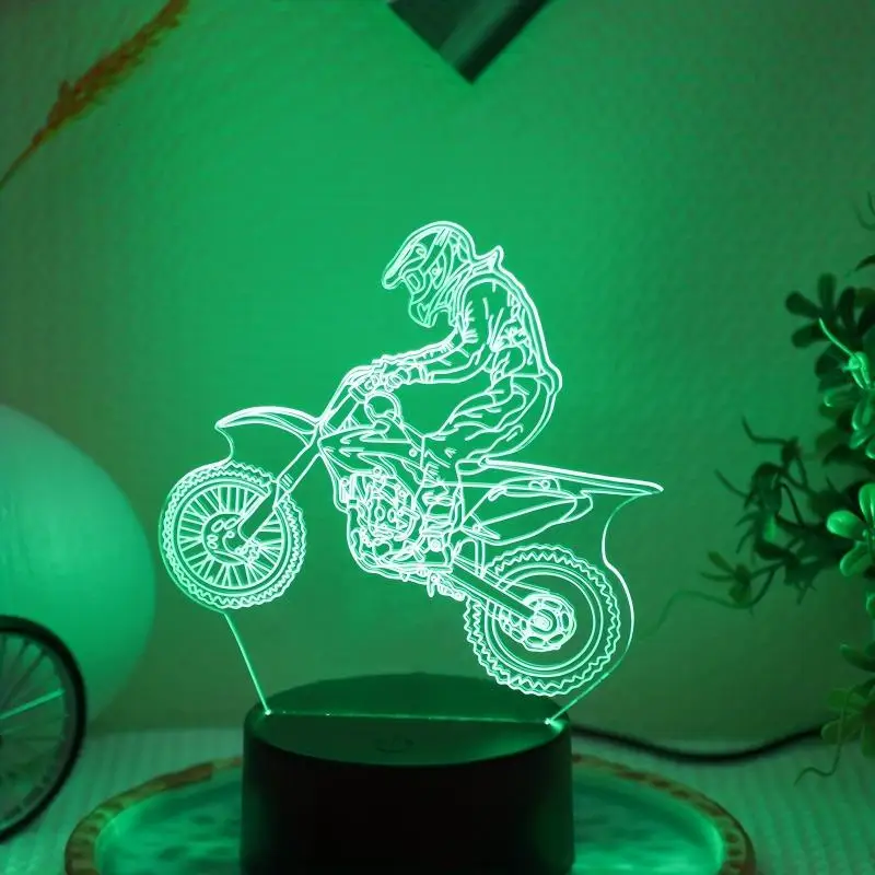 Veilleuse 3D USB pour moto, lampe de bureau visuelle avec contrôle tactile, plusieurs changements de documents, lumière ambiante RVB, cadeaux