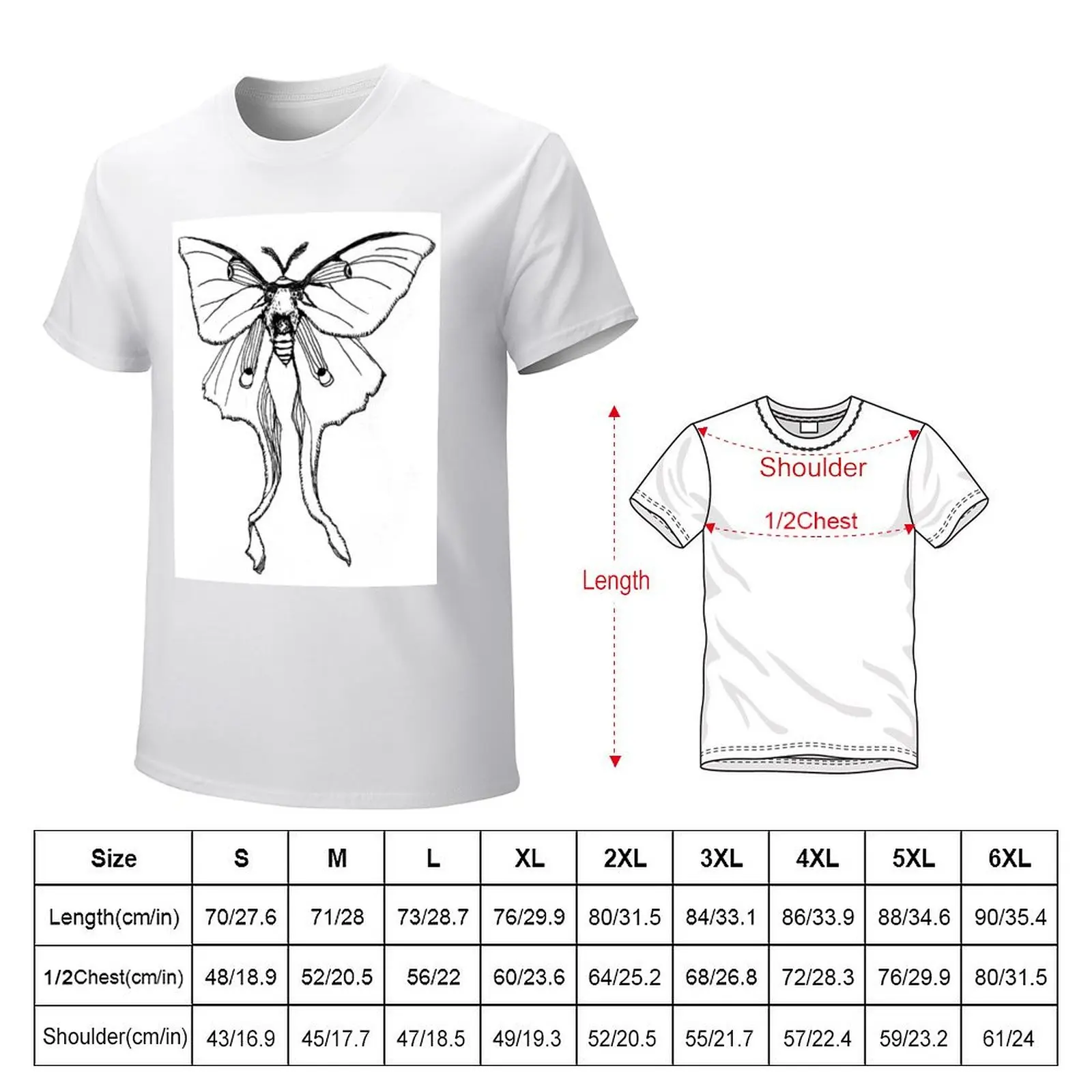 Luna Moth T-shirt tees vintage clothes blacks sports fans mens cotton t shirts