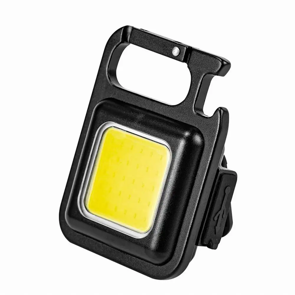 Mini lanterna portátil COB, chaveiro lâmpada, 4 iluminação tocha EDC, ao ar livre, impermeável, emergência, camping, pesca, luzes de trabalho, 500mAh