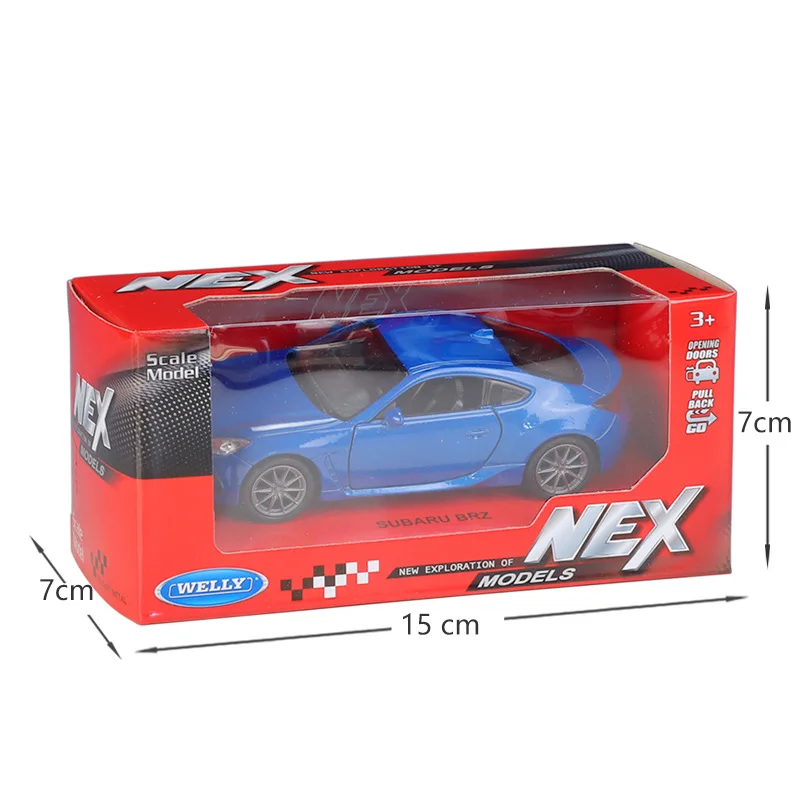 1/36 Subaru BRZ Super Sport Toy Car Model Welly Diecast Metal Vehicle Miniature Collection Pull Back Gift For Children Boys Kid