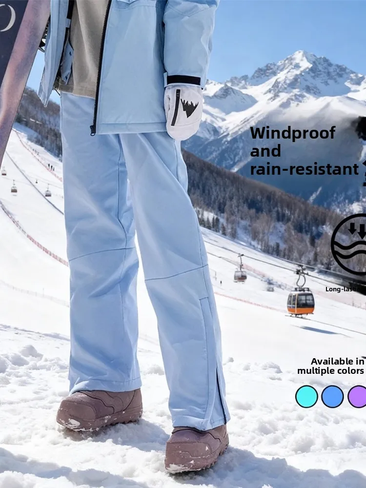 

Men's Winter Skiing Trousers Fce Lined Windproof Waterproof Snowproof Straight Leg Casual Pants Thermal Outdoor Gear