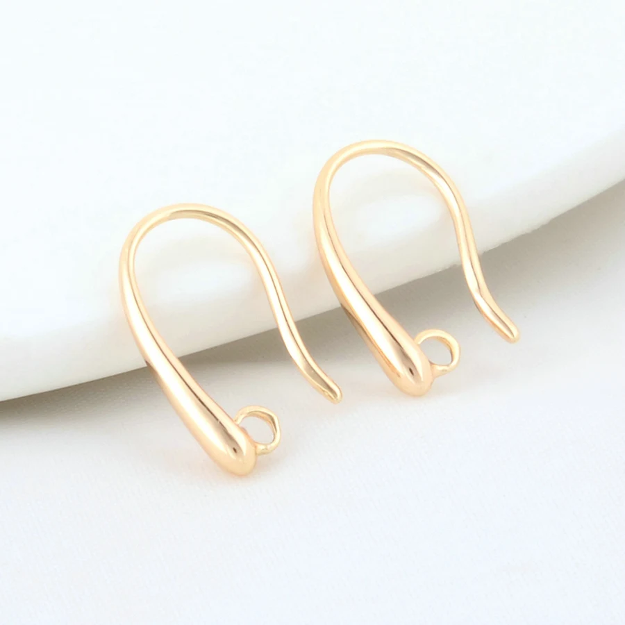 14MM 14K Gold Color Brass Earrings Hooks High Quality Diy Jewelry Findings Accessories