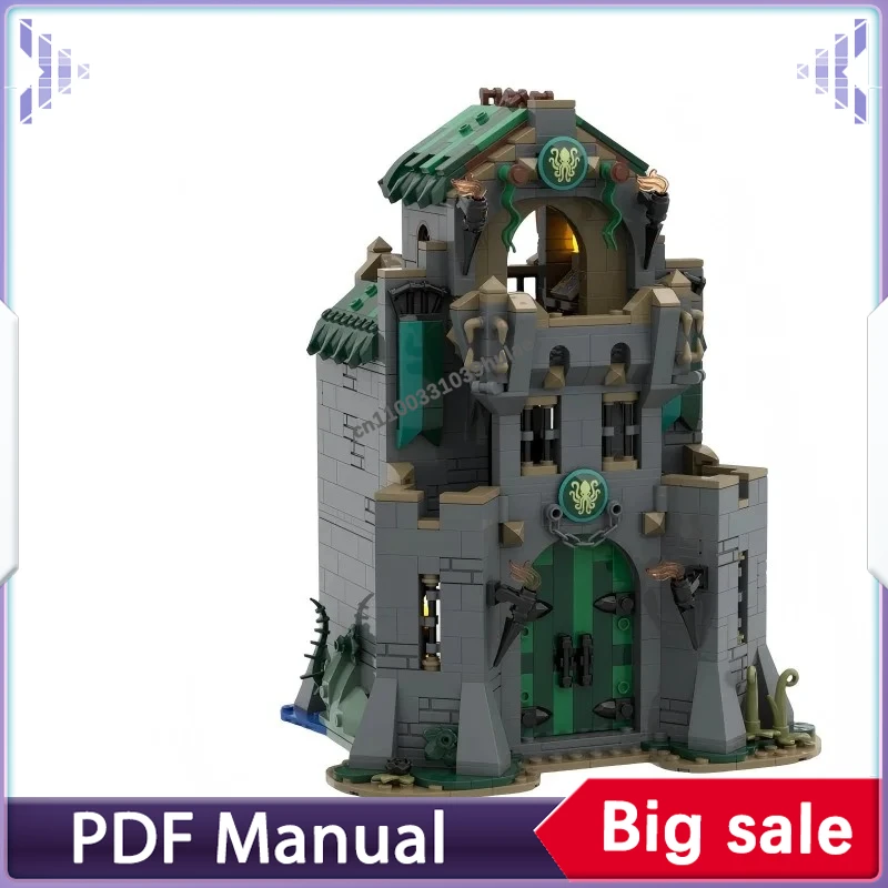 

Конструктор Kraken's Stronghold MOC: Средневековая крепость с эмблемой осьминога, модель фэнтезийного замка, набор кирпичиков для взрослых коллекционеров