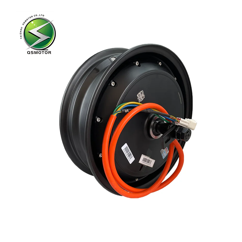 

QSMOTOR 12-дюймовый 2000W35H48-96V бесщеточный двигатель постоянного тока матовый черный подходит для электрических мотоциклов