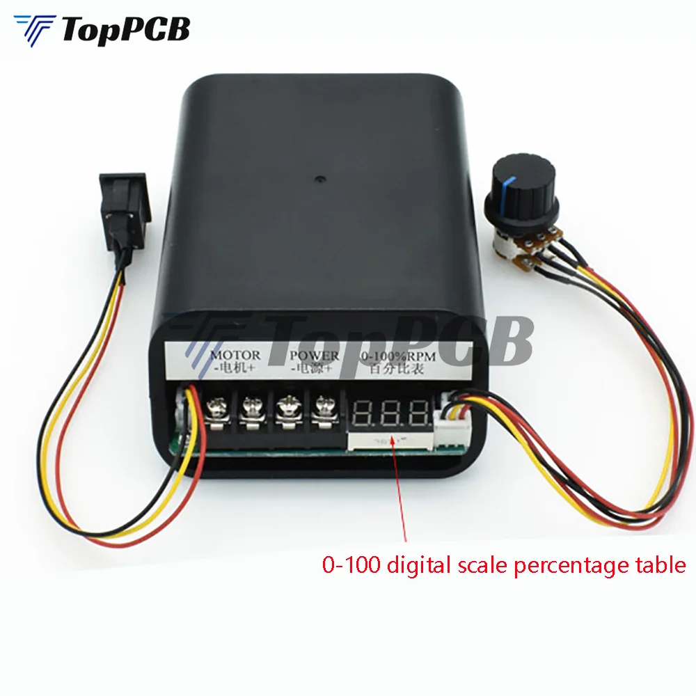 PWM dc motor speed controller max 60A CW CCW digital display 0~100% adjustable drive module Input 10V~55V