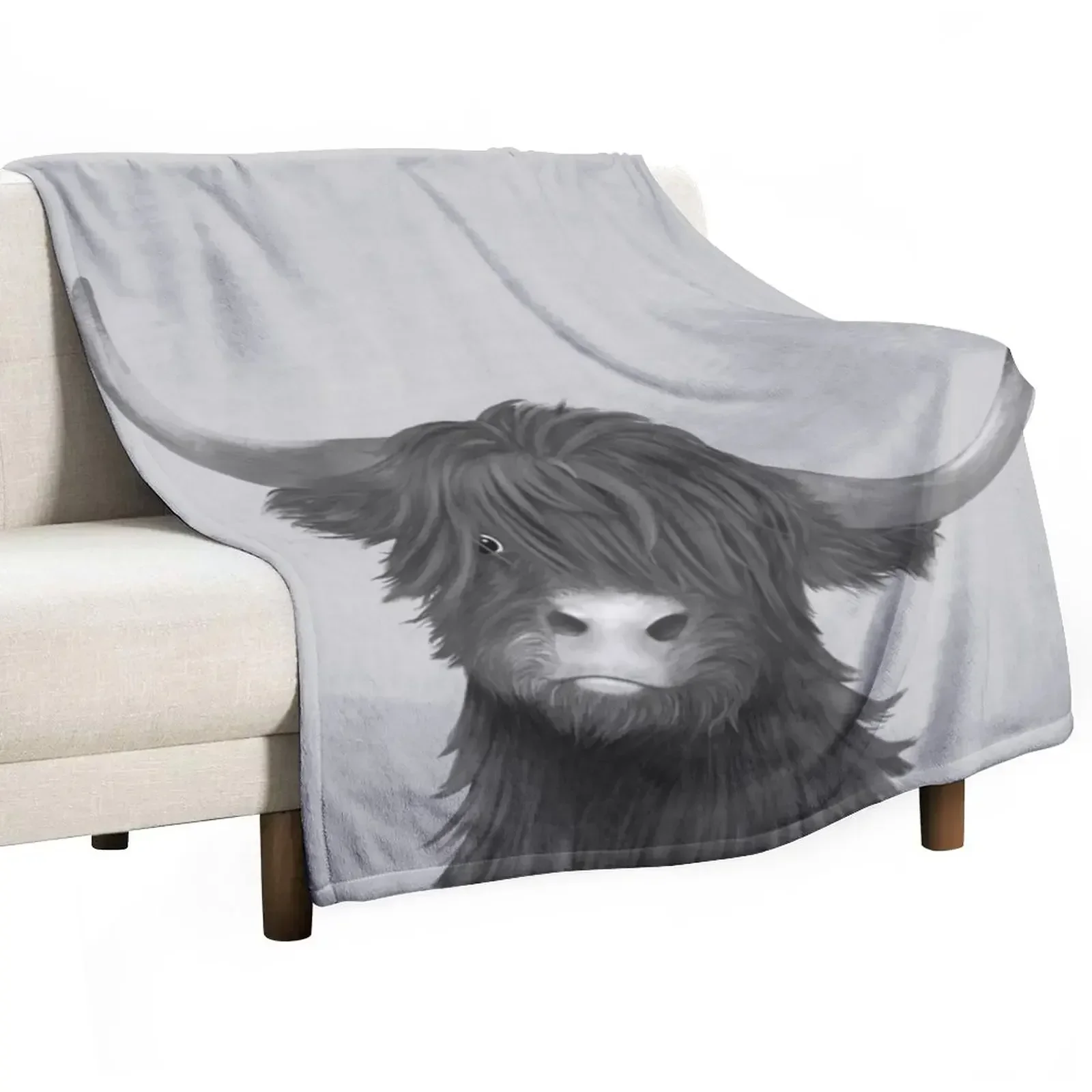 

Cute Highland Cow Throw Blanket Baby Sofa Throw Beach Blankets