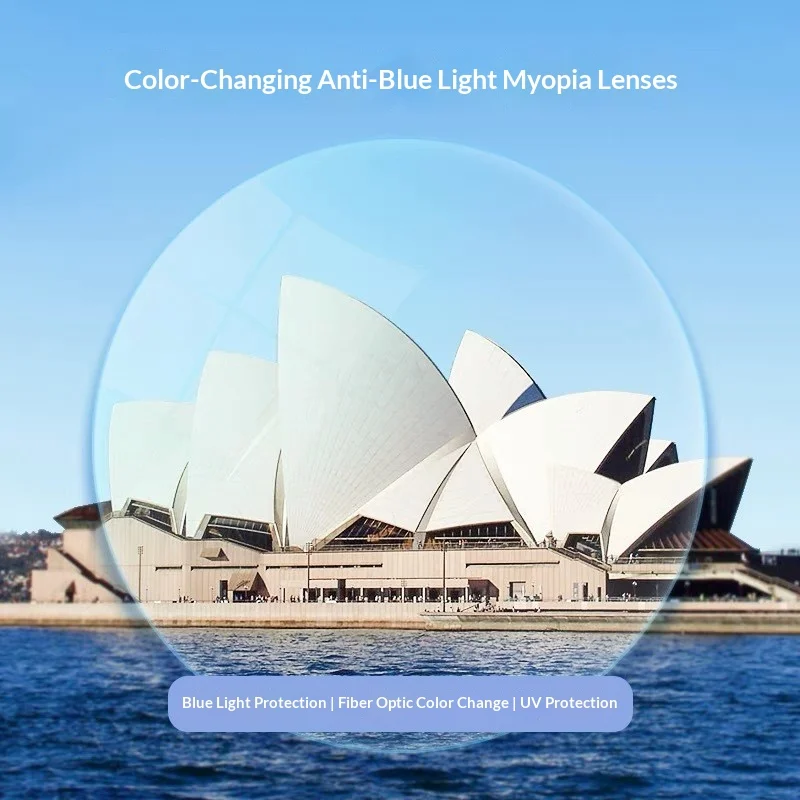 YCFoya 1.56/1.61/1.67/1.74 عدسة مضادة للضوء الأزرق فوتوكروميك وشبه كروية قصر النظر/طول النظر/عدسة طبية 1 زوج
