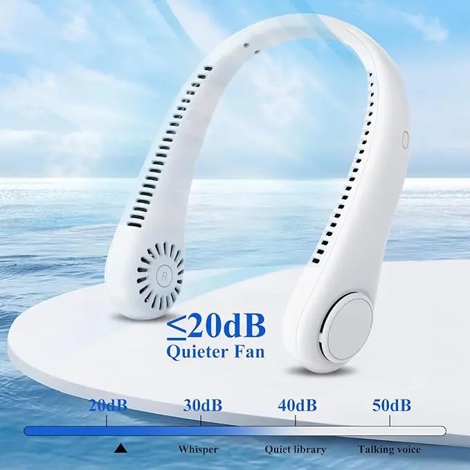 Wholesale Outdoor Sports Neck Fan USB Hanging Neck Fan Rechargeable Mini Portable Cooling Neck Fan view 4