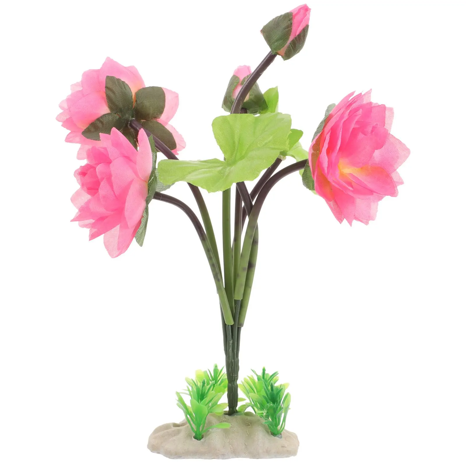 

Simulated Lotus HH01 Deep Pink Plastic Aquarium Decor Realistic Fake Water Plant Fish Tank Supplies Freshwater Flowers Delicate