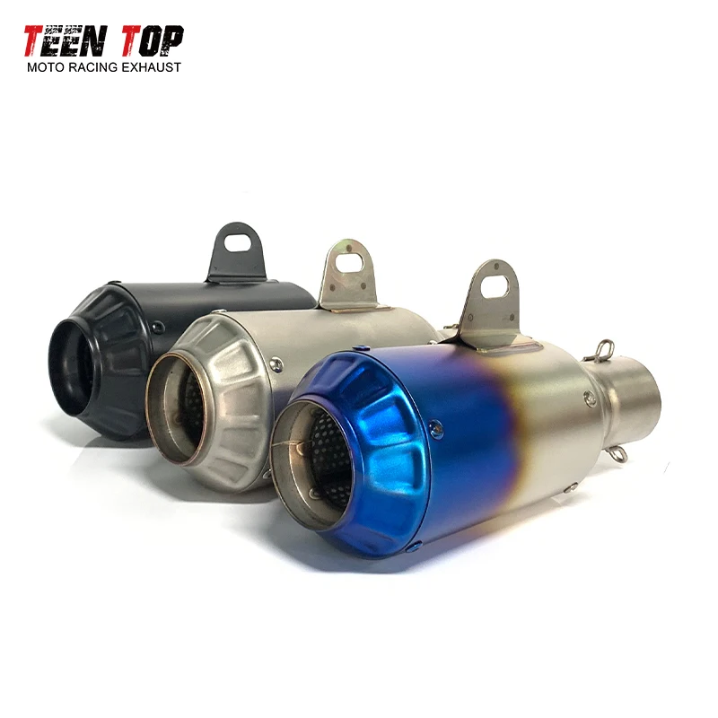 51mm Universal Motorcycle Muffler NSS350 NX500 CB500F CBR500R CBR650R CBR600 CB650F N-Box Exhaust Muffler 265mm Sport Silencieux
