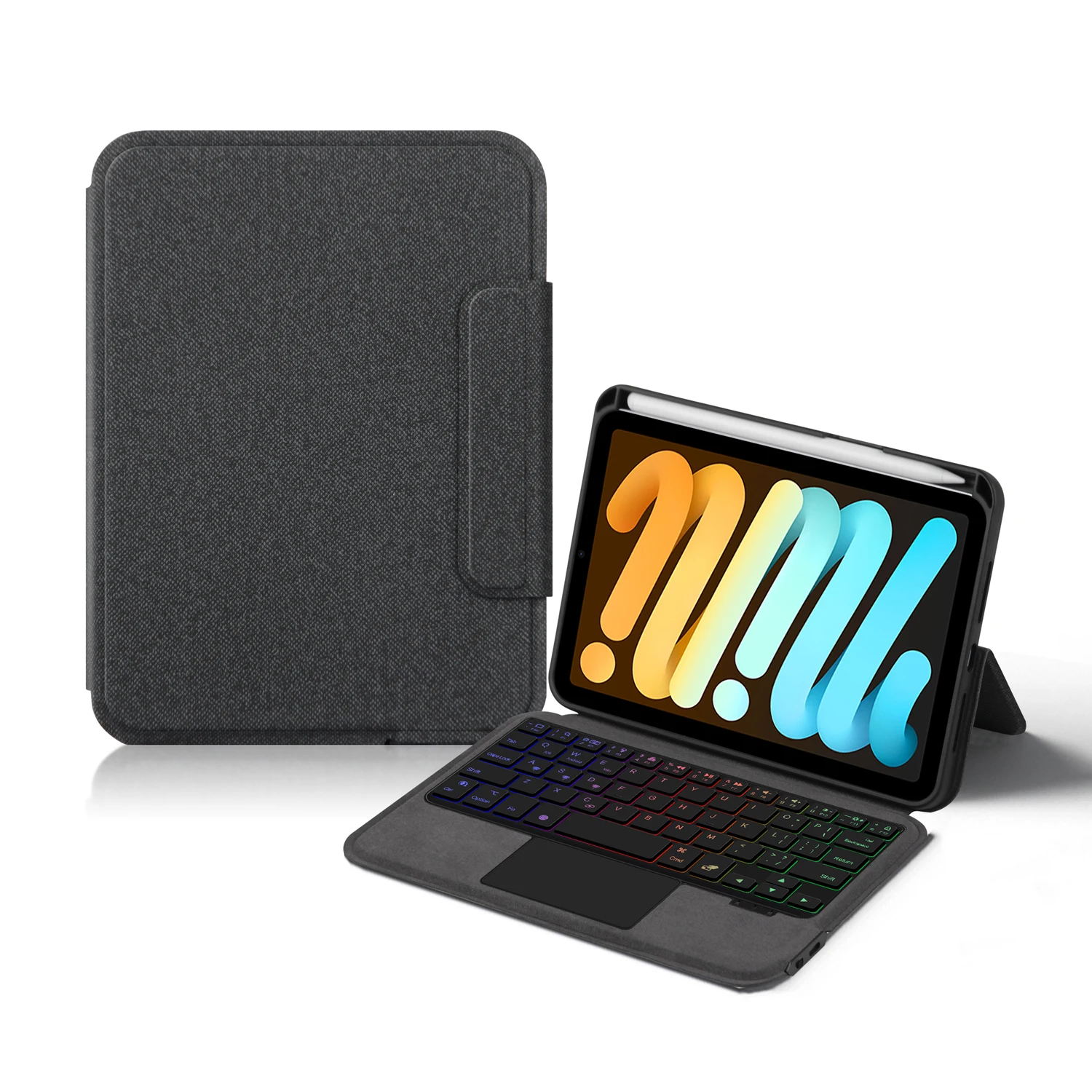 AJIUYU Smart Magic Keyboard For iPad Mini (A17 Pro) 2024 8.3 Inch Mini 7 7th Generation Mini7 TouchPad Backlight Keyboard Case