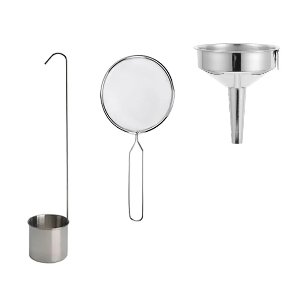 

1 set Stainless Steel Funnel Set Oil Dispenser Household Transfer Kit Leak-proof Reusable Compact Wear-resistant