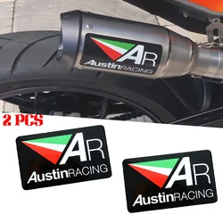 For Austin Racing Exhaust Metal Sticker Kawasaki Ninja 400 650 Yamaha MT09 R6 BMW S1000RR Motorcycle accessories Escape Pegatina